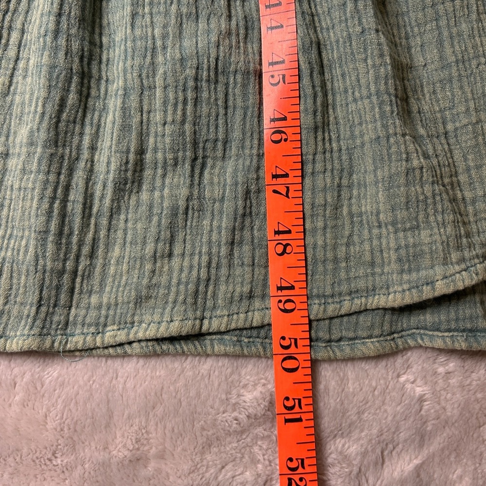 Easel Smocked Tiered Gauze Maxi Dress Green Size M Boho Cottagecore Milkmaid - Picture 9 of 10